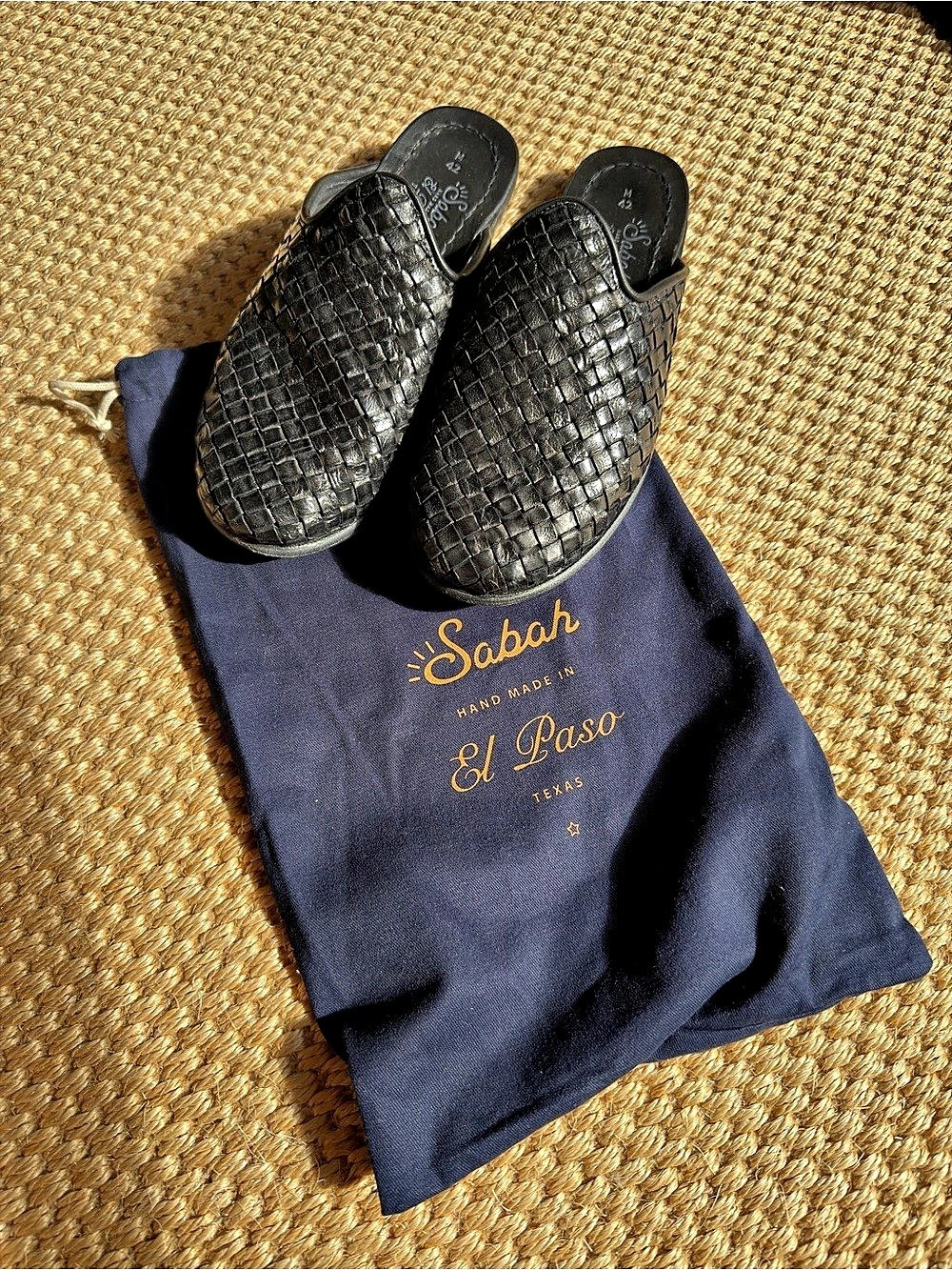 Men’s Sabah Tokyo Woven Baba Woven Slip-On Mules in Black US 10.5